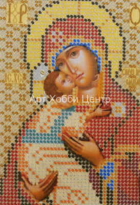 Основа для вышивания бисером Богородица Владимирская 9,5х12,5см Золотой Восх