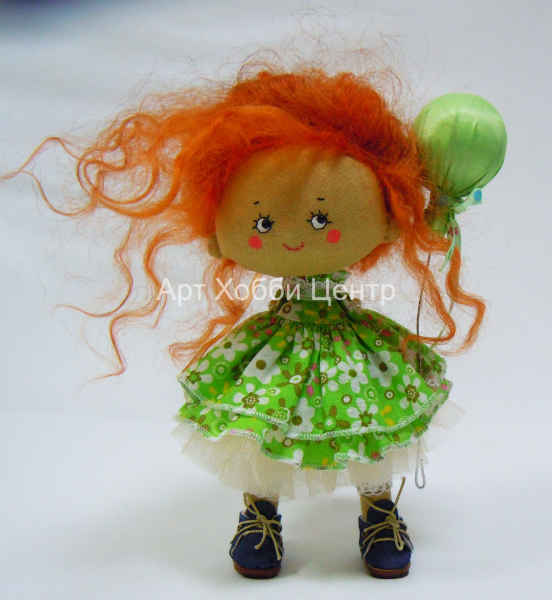 Кукла ручной работы Рыжая девочка с шариком