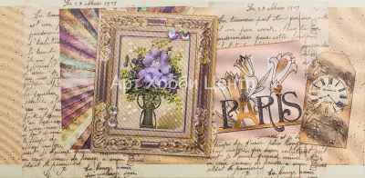 Открытка-конверт М Картина с цветами
