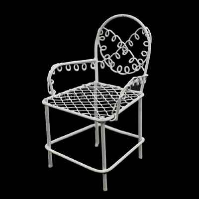 Кресло металлическое мини белое 6х9х5см
