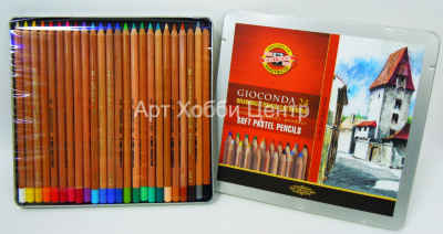 Набор карандашей пастельных Gioconda 24 цвета в металл коробке KOH-I-NOOR