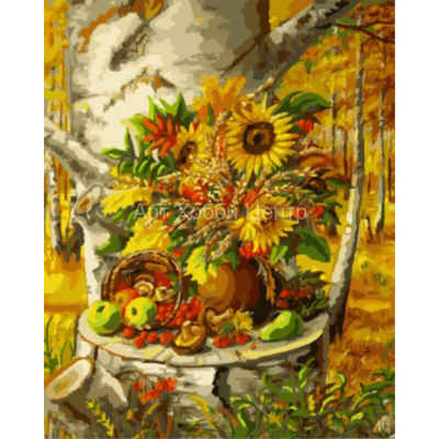 Живопись на холсте по номерам Осенний натюрморт 40х50см Цветной мир