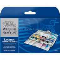 Набор красок акварель Cotman карманный 12 кювет+кисточка Winsor&Newton