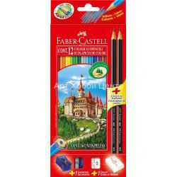 Набор карандашей цветных Eco 12шт+ 2 чернографитных+ластик+точилка Faber-Caste