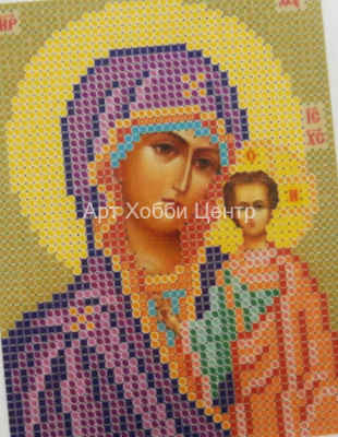 Основа для вышивания бисером Богородица Казанская 9,5х12,5см Золотой Восход