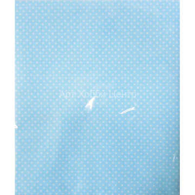 Ткань для рукоделия Горошек голубой 50х70см 100% хлопок