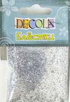 Блестки декоративные 0,1мм 20г серебро Decola