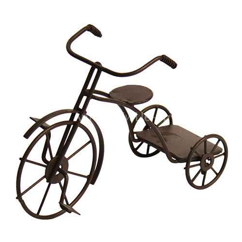 Миниатюра Велосипед металлический трехколесный коричневый 5х12х5х8,5см Астра