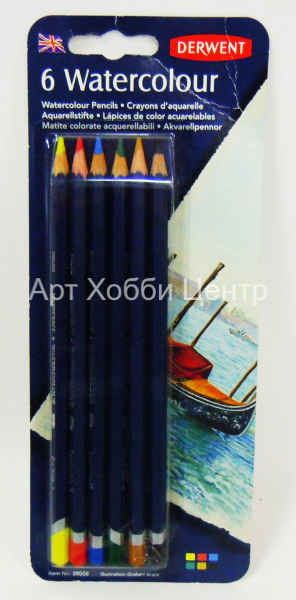 Набор карандашей акварельных Watercolour 6 цветов в блистере DERWENT