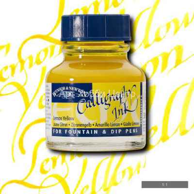 Тушь жидкая для каллиграфии желтая лимонная 30мл Winsor&Newton