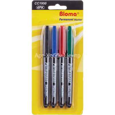 Набор маркеров перманентных 3-5мм 4 цвета Bloma