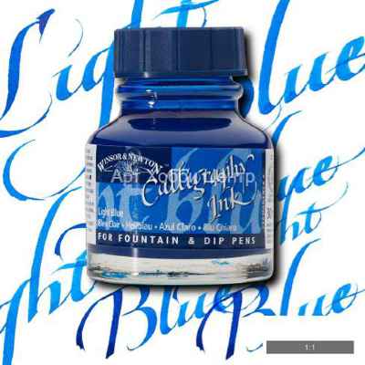 Тушь жидкая для каллиграфии светло-голубая 30мл Winsor&Newton