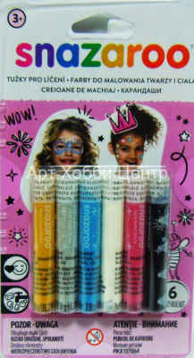 Набор красок-мелков для лица 6 цветов для девочек Snazaroo