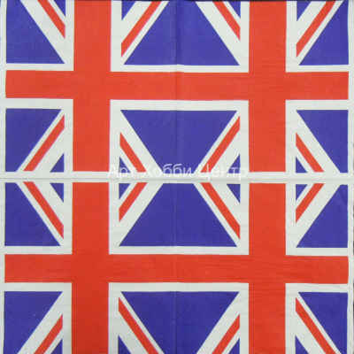 Салфетка для декупажа двухслойная Английский флаг 33х33см 2017