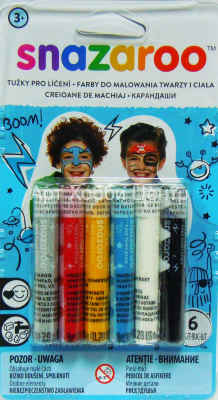 Набор красок-мелков для лица 6 цветов для мальчиков Snazaroo