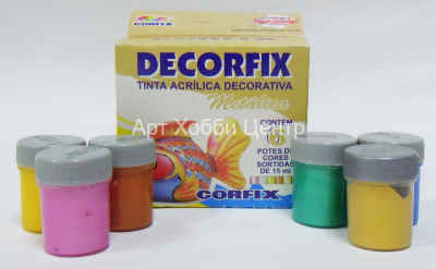 Набор красок металлик Corfix 6 цветов по 15мл