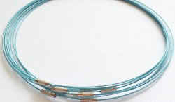 Основа для ожерелья с застежкой проволока голубая 45смх1мм