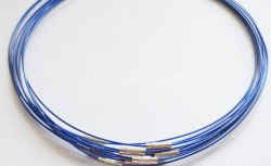 Основа для ожерелья с застежкой проволока синяя 45смх1мм