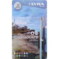 Набор карандашей акварельных Graduate 12 цветов в металлическом пенале LYRA