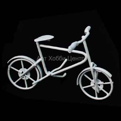 Велосипед металлический двухколесный белый 9,7х5,5см Астра