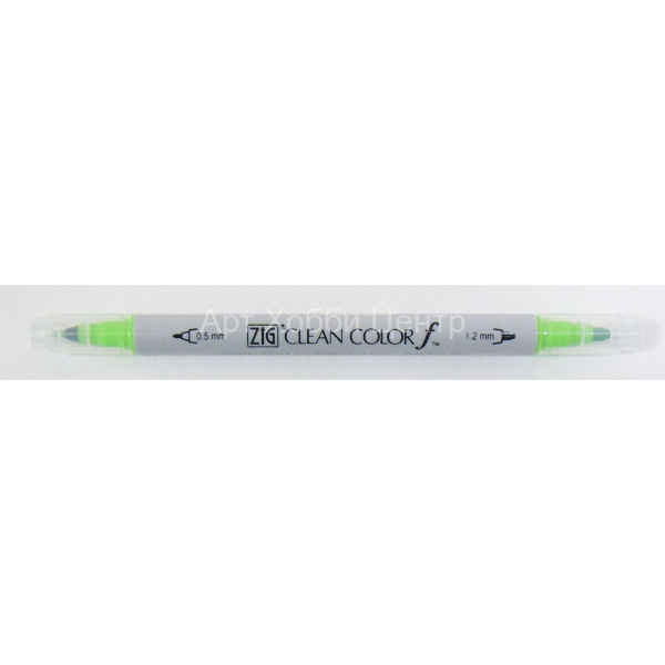Маркер акварельный  ZIG Clean Color 0.5 и 1.2 мм зеленый флуоресцентный