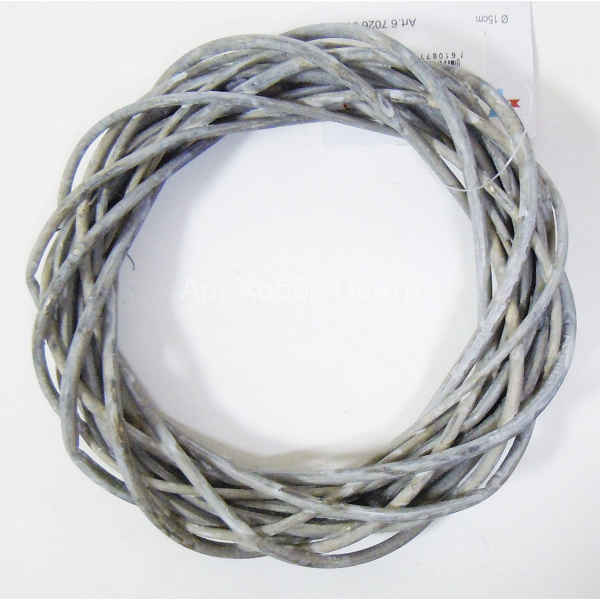 Декоративный элемент Венок из ивовых прутьев серый 20см Glorex