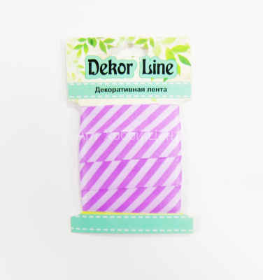 Лента атласная Диагональ фиолетовый 15мм 3м Dekor Line