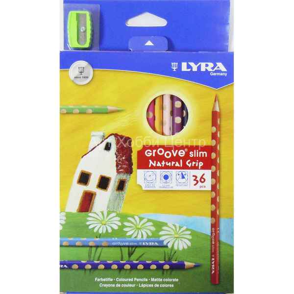 Набор карандашей цветных Groove Slim 36 цветов в картоне LYRA