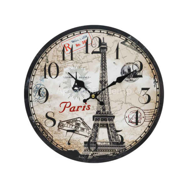 Часы настенные Эйфелева башня d-34см