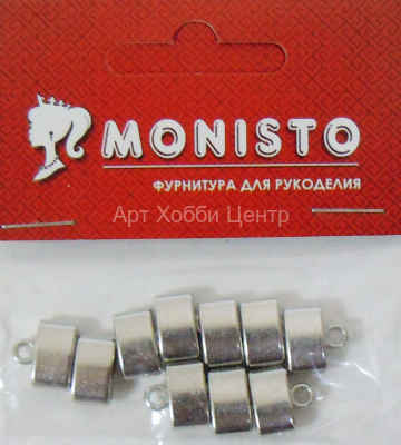 Концевики для шнура 10х11,5х5мм платина 10шт Monisto