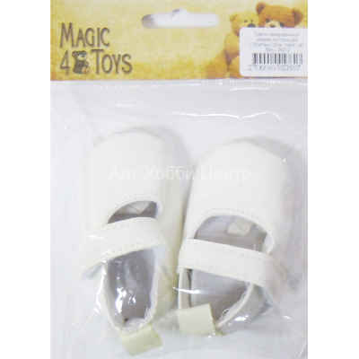 Туфли для кукол лакированные 7х3см белые Magic&Toys