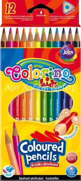 Набор карандашей цветных 12 цветов Colorino Kids