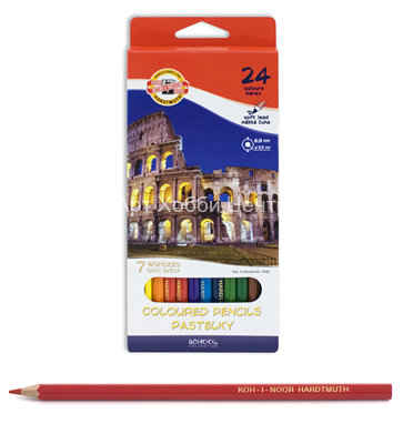 Набор карандашей цветных 7 чудес света 24 цвета KOH-I-NOOR