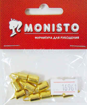 Концевики для шнура 14х6,5мм золото 10шт Monisto