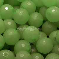 Бусины акриловые желейные круглые граненые зеленые 8мм d-1,5мм 50г