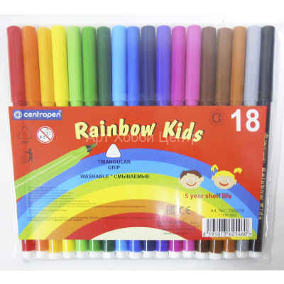 Набор фломастеров Rainbow Kids 18 цветов Centropen