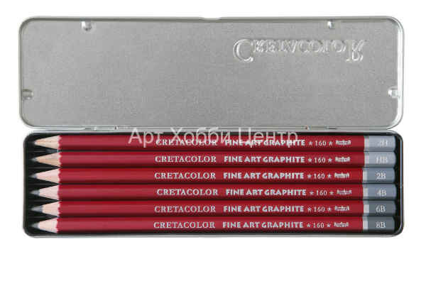 Набор карандашей чернографитных Fine Art 6шт метал. упаковка Cretacolor