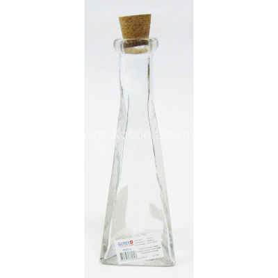 Бутылочка стеклянная треугольная с пробкой высота 16,5см Glorex