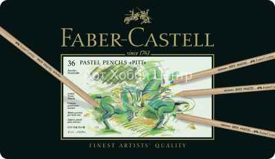 Набор карандашей пастельных Pitt 36 цветов в металле Faber-Castell