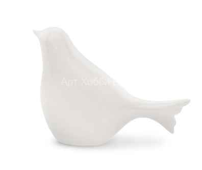 Птичка №2 керамическая белая матовая 15см