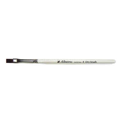 Кисть №8 Albatros Dry brush синтетика бронза плоская короткая ручка