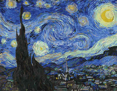 Живопись на холсте по номерам Звездная ночь. Ван Гог 40х50см ВАНГОГВОМНЕ