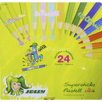 Набор карандашей пастельных Supersticks Pastell Kinderfest 24 цвета JOLLY
