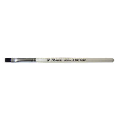 Кисть №8 Albatros Dry brush синтетика таклон плоская короткая ручка