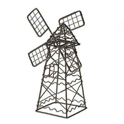 Ветряная мельница металлическая 5х9х14см коричневая