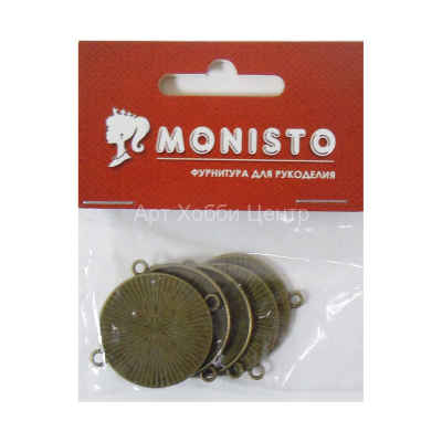 Набор коннекторов металлических 34х28х3мм бронза 5шт Monisto