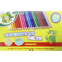 Набор карандашей цветных Supersticks DELTA Kinderfest  24 цвета JOLLY