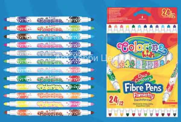 Набор фломастеров двухсторонних 12 шт 24 цвета Colorino Kids