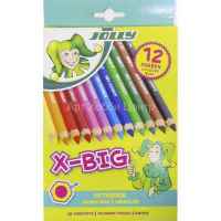 Набор карандашей цветных с толстым стержнем Supersticks X-BIG 12 цветов JOLLY