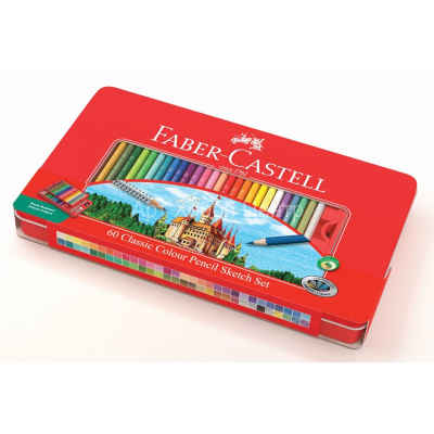 Набор карандашей цветных Замок 60 цветов+точилка в металле Faber-Castell
